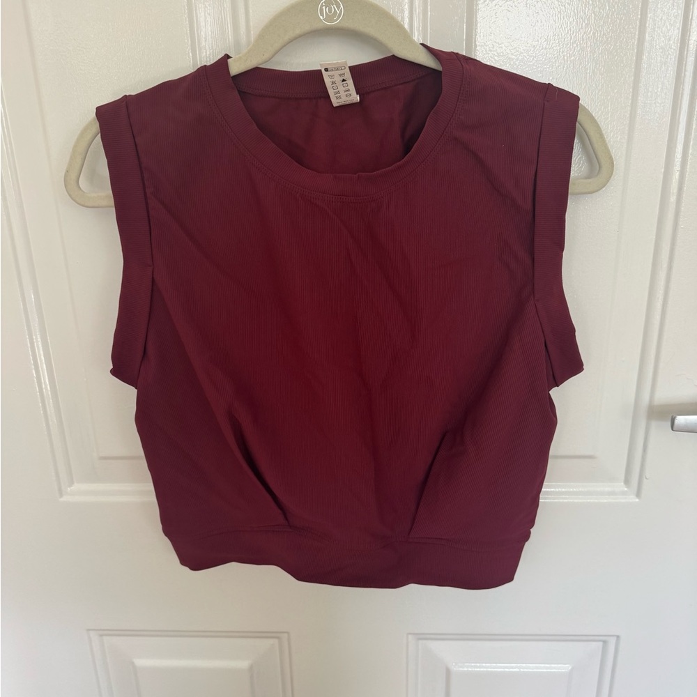 HALARA Burgundy Crop Top